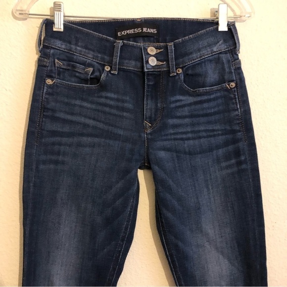 EXPESS Blue Mia Mid-Rise Cropped Legging Jeans Women Size OR - Picture 3 of 9